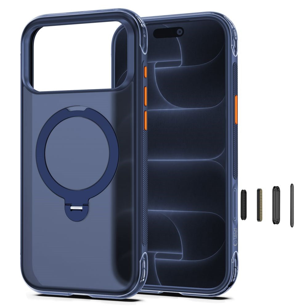 iPhone 18 Pro Max / 17 Pro Max Tech-Protect MagAir Stand Cover m. Kickstand - MagSafe Kompatibel - Mat Blå