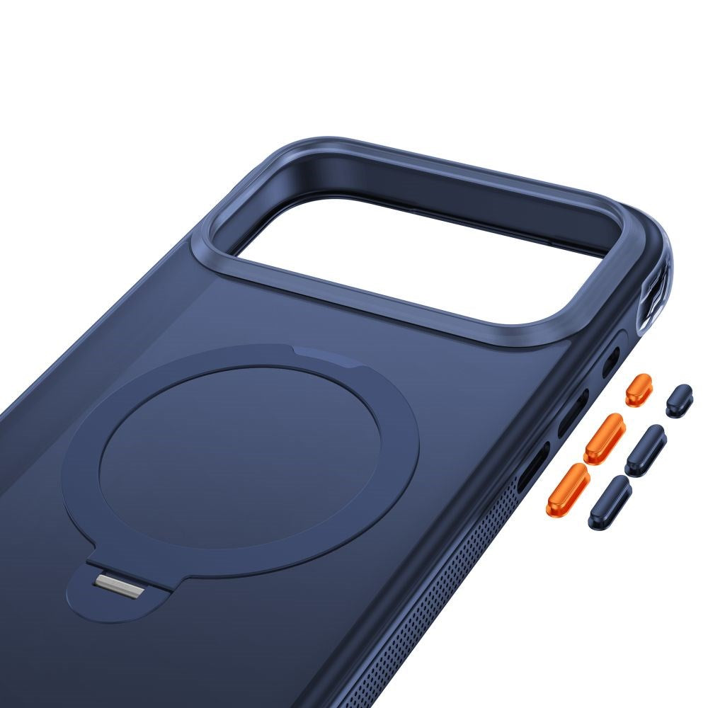 iPhone 18 Pro Max / 17 Pro Max Tech-Protect MagAir Stand Cover m. Kickstand - MagSafe Kompatibel - Mat Blå