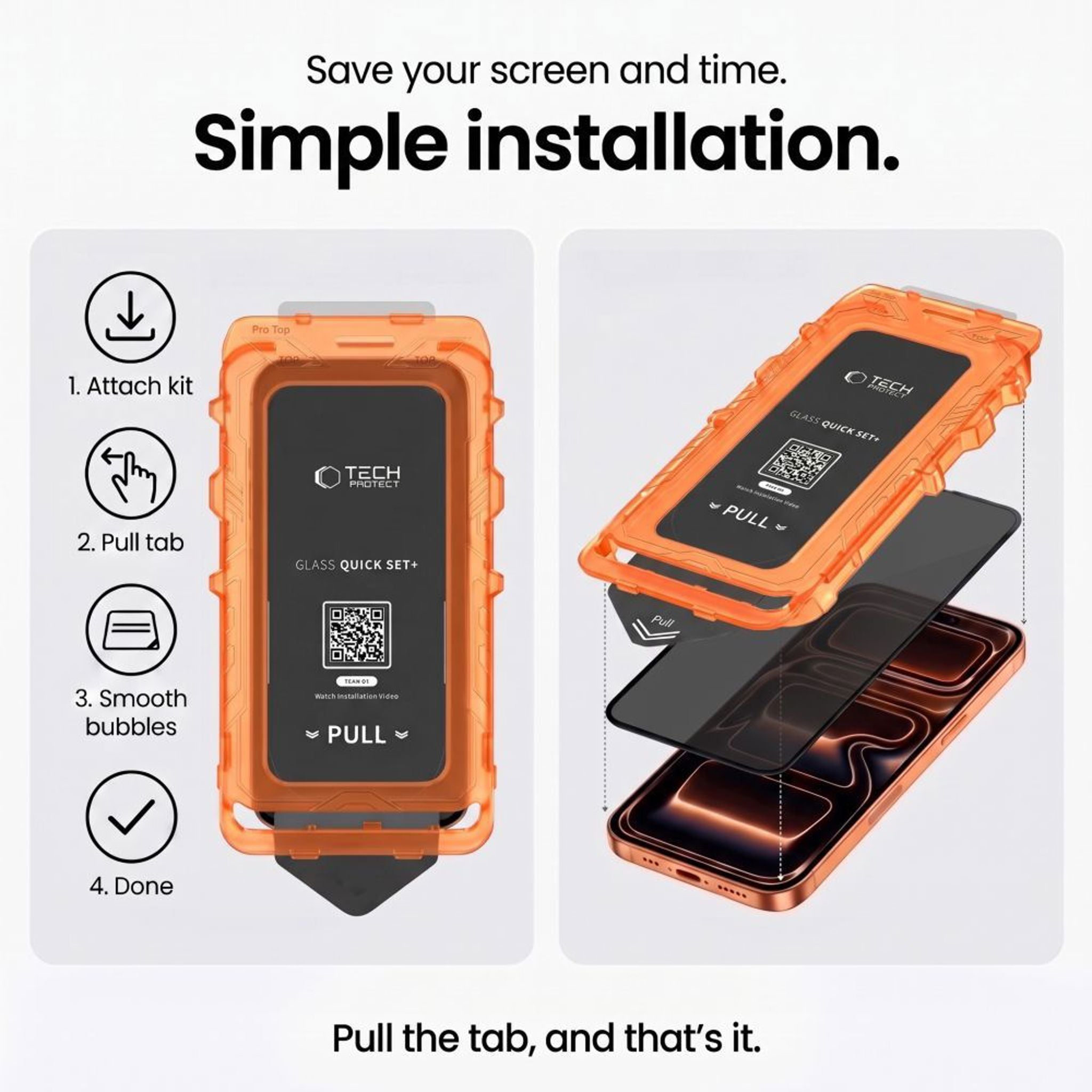 Samsung Galaxy S26 FE Tech-Protect Quick Set Spy+ Beskyttelsesglas - Privacy - 2 stk - Gennemsigtig