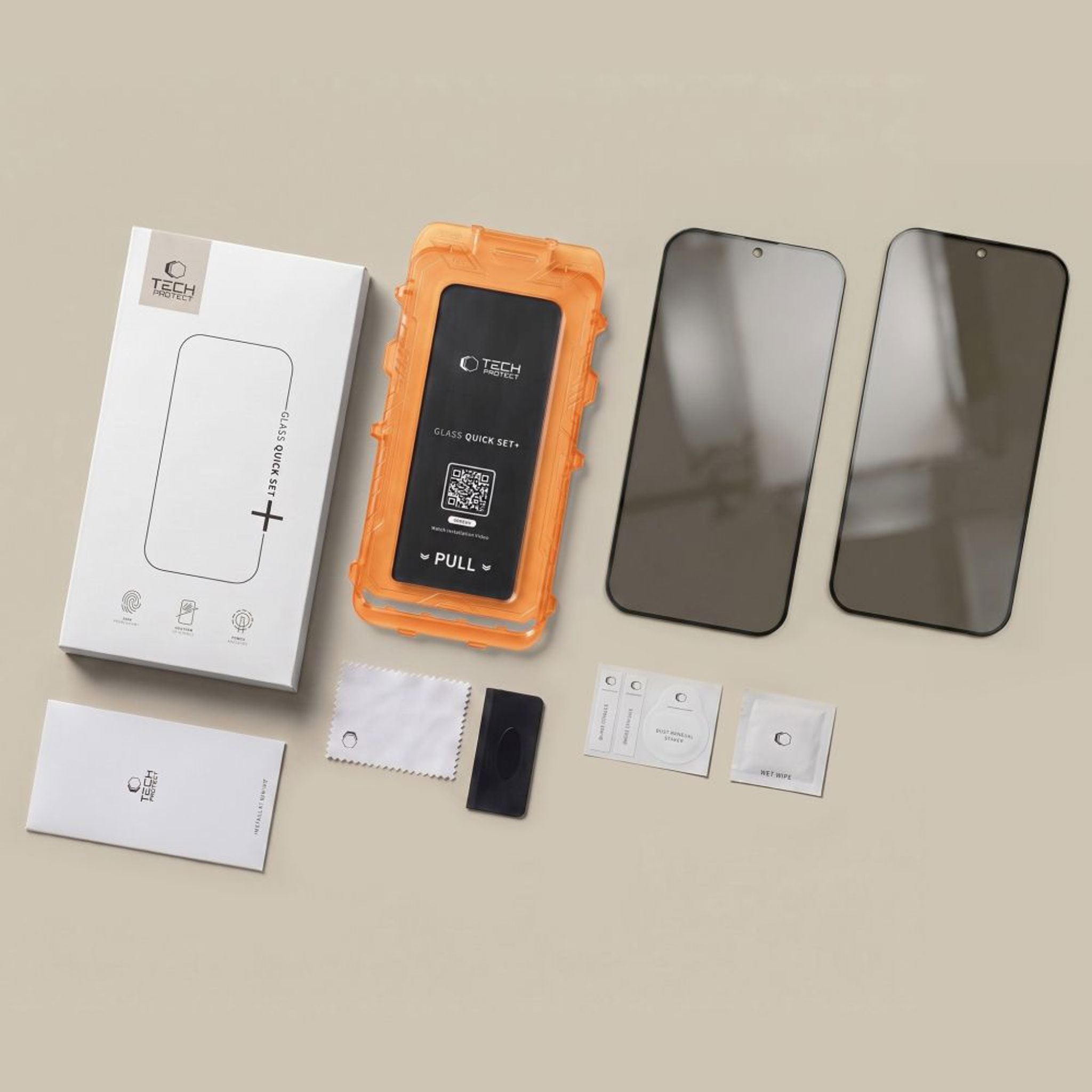 Samsung Galaxy A18 (4G / 5G) Tech-Protect Quick Set Spy+ Beskyttelsesglas - Privacy - 2 stk - Gennemsigtig