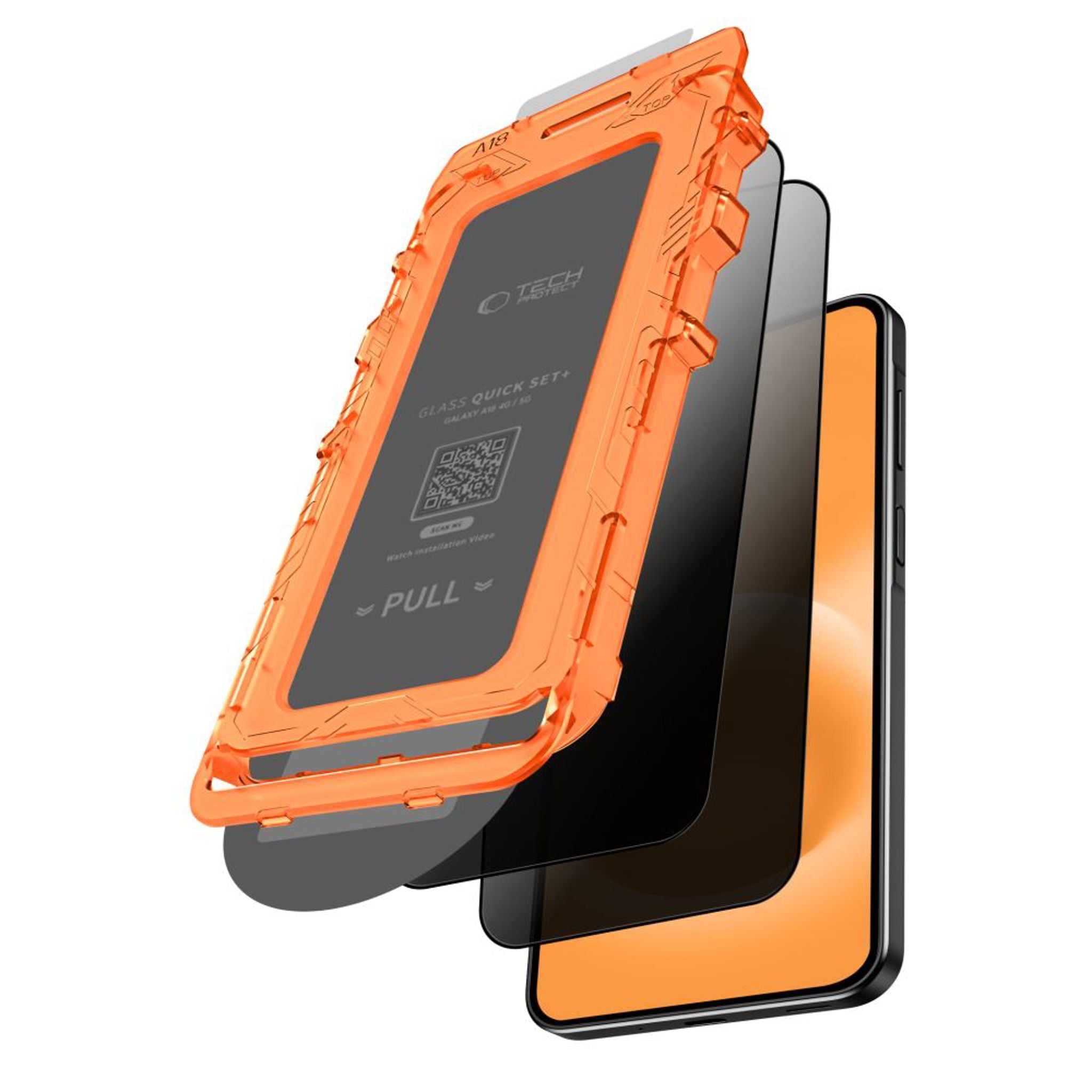 Samsung Galaxy A18 (4G / 5G) Tech-Protect Quick Set Spy+ Beskyttelsesglas - Privacy - 2 stk - Gennemsigtig