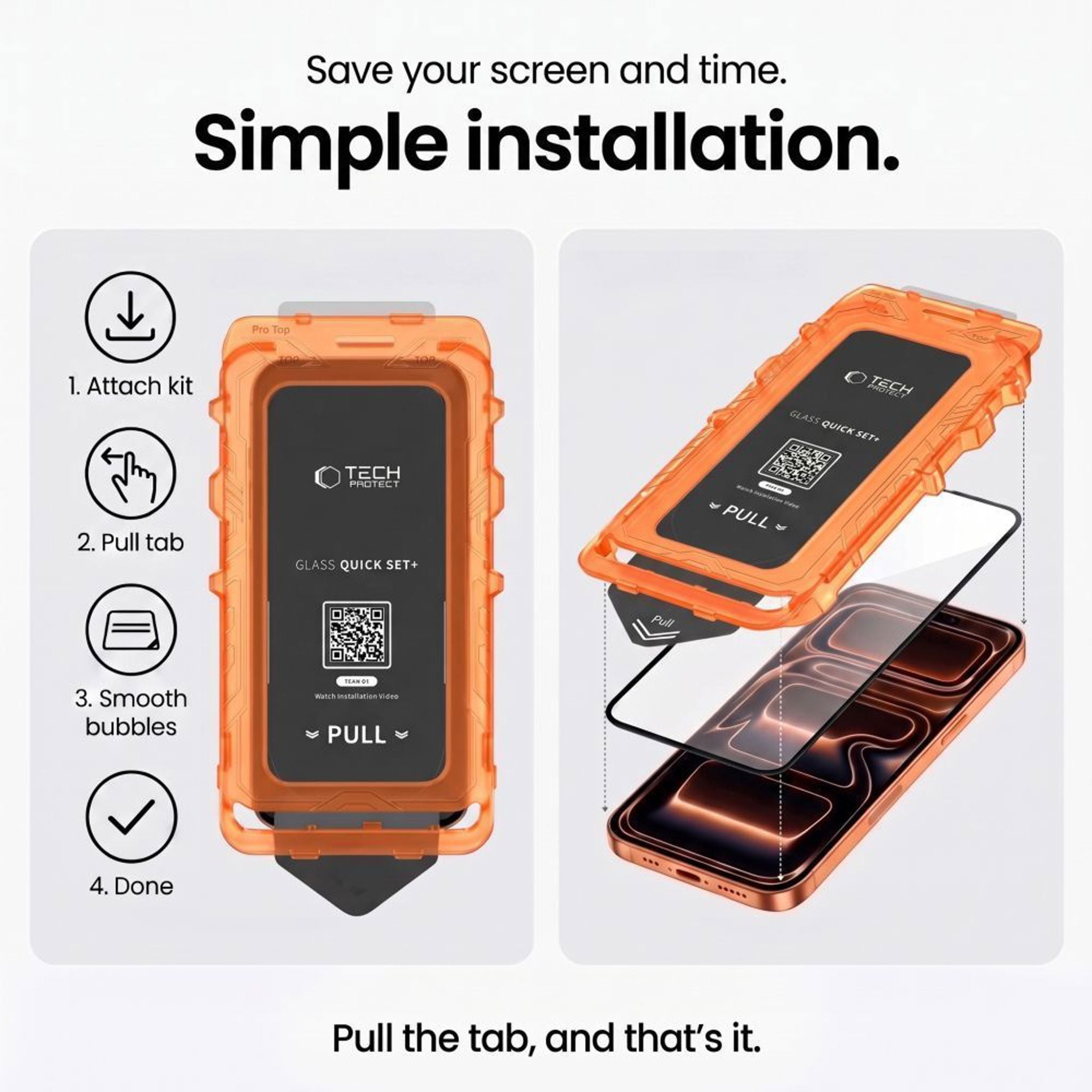 Samsung Galaxy A18 (4G / 5G) Tech-Protect Quick Set+ Beskyttelsesglas - 2 stk - Gennemsigtig