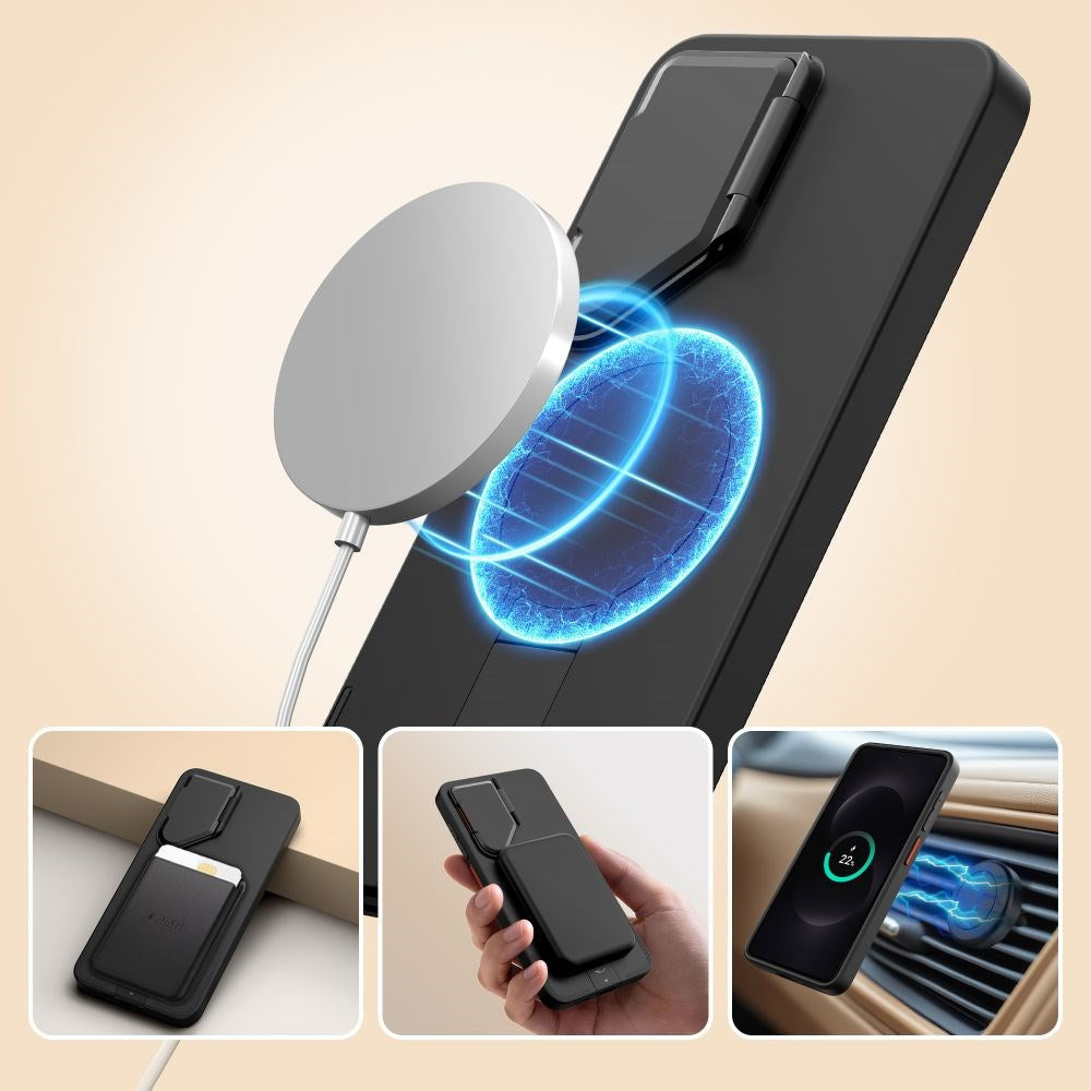 Samsung Galaxy S26 Tech-Protect Kevlar Aura Hybrid Cover - MagSafe Kompatibel - Sort