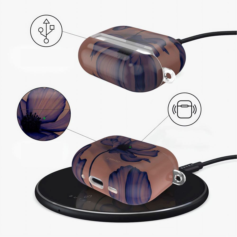 Apple AirPods Pro (1. & 2. gen.) Tech-Protect Lamano Cover m. Nøglering - Velvet Night