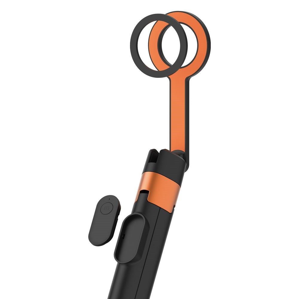 Tech-Protect L10S Bluetooth Tripod Selfie Stick - MagSafe Kompatibel - Sort / Orange