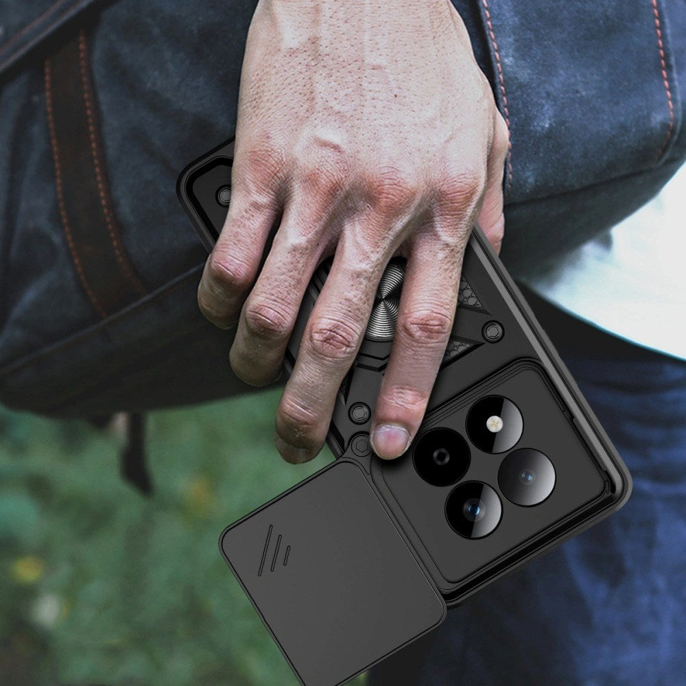 Xiaomi Redmi Note 15 Pro+ (Plus) Tech-Protect Camshield m. Magnetisk Fingerring & Ståfunktion - Sort