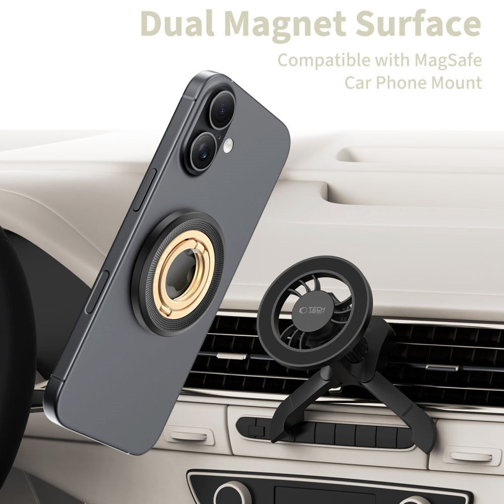 Tech-Protect Lamano Magnetisk Mobil Ring - MagSafe Kompatibel - Sort / Guld