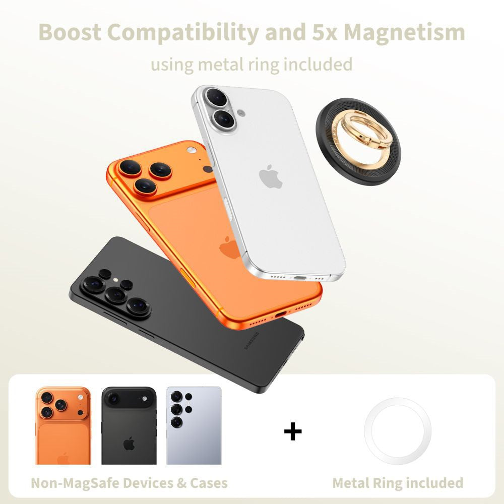 Tech-Protect Lamano Magnetisk Mobil Ring - MagSafe Kompatibel - Sort / Guld