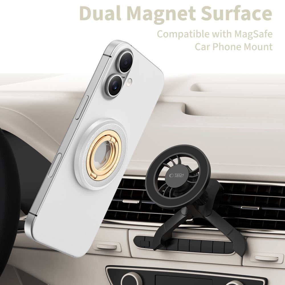 Tech-Protect Lamano Magnetisk Mobil Ring - MagSafe Kompatibel - Sølv / Guld