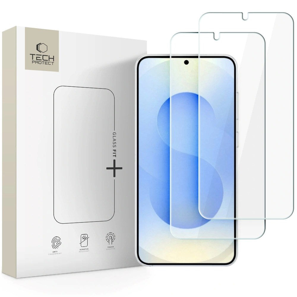 Samsung Galaxy S26+ (Plus) Tech-Protect Glass Fit+ Skærmbeskyttelse - 2 stk. - Gennemsigtig