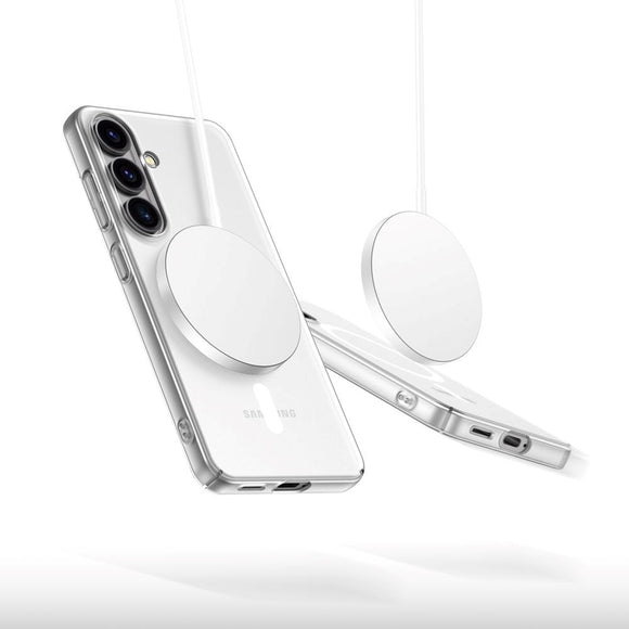 Samsung Galaxy S25 Tech-Protect MagSlim Cover - MagSafe Kompatibel - Mat Hvid