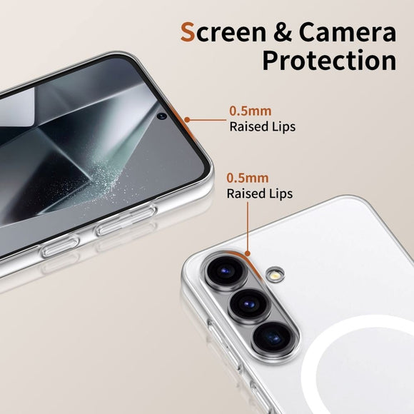 Samsung Galaxy S25 Tech-Protect MagSlim Cover - MagSafe Kompatibel - Mat Hvid