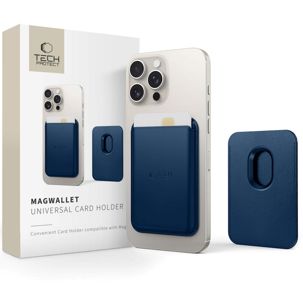 Tech-Protect MagWallet Kunstlæder Kortholder - MagSafe Kompatibel - Blå