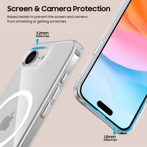 iPhone 17e / 16e Tech-Protect Flexair Hybrid Cover - MagSafe Kompatibel - Gennemsigtig