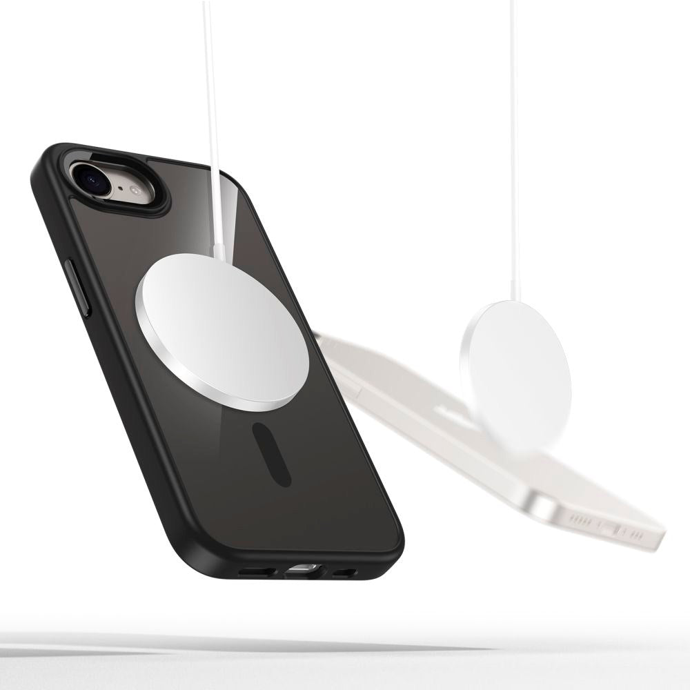 iPhone 17e / 16e Tech-Protect Magmat Cover - MagSafe Kompatibel - Gennemsigtig / Sort