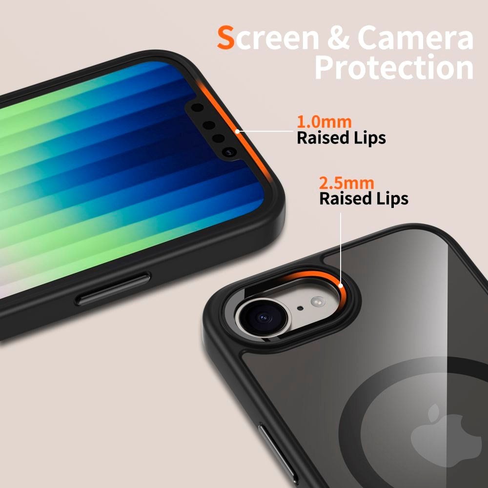 iPhone 17e / 16e Tech-Protect Magmat Cover - MagSafe Kompatibel - Gennemsigtig / Sort