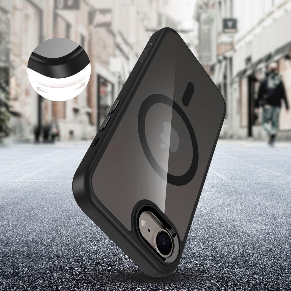 iPhone 17e / 16e Tech-Protect Magmat Cover - MagSafe Kompatibel - Gennemsigtig / Sort