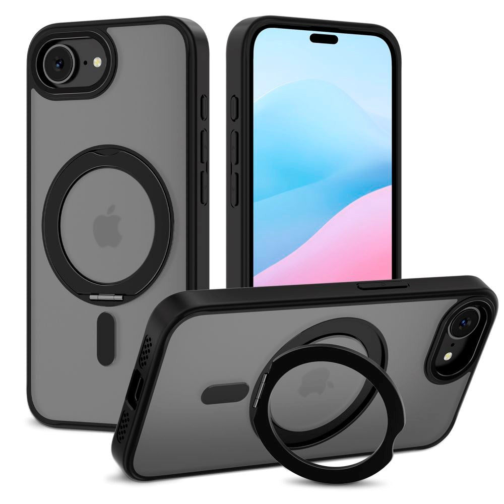 iPhone 17e / 16e Tech-Protect MagRing Cover - MagSafe Kompatibel - Mat Sort
