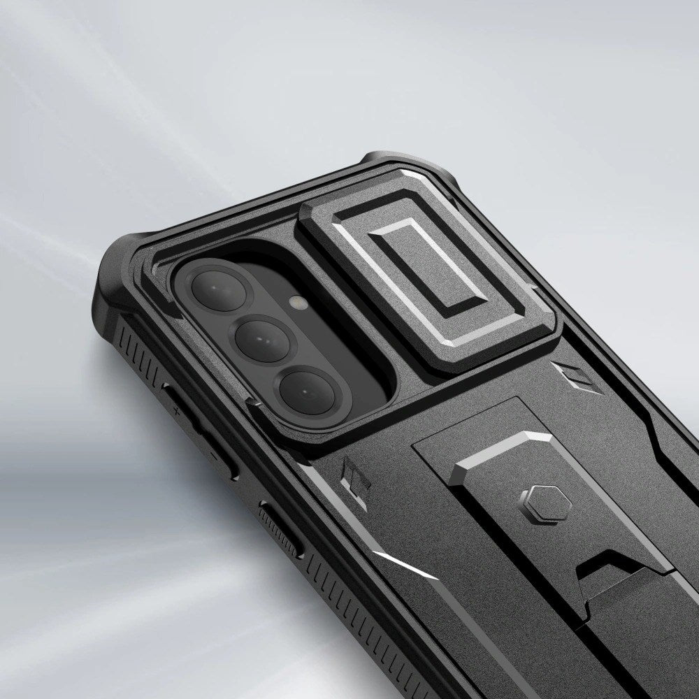 Samsung Galaxy A56 (5G) Tech-Protect Kevlar Pro Hårdt Plastik Cover m. Skærmbeskyttelse & Kickstand - Sort