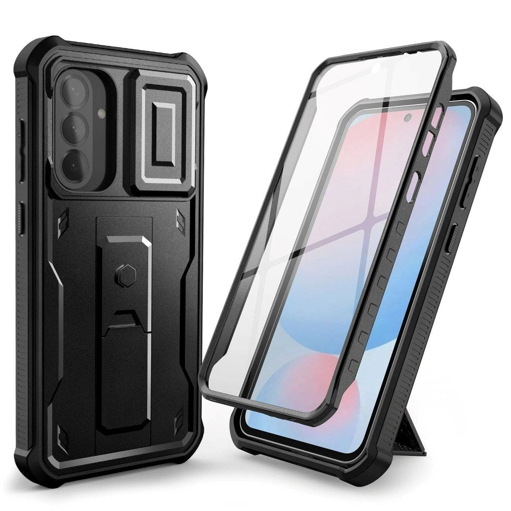 Samsung Galaxy A56 (5G) Tech-Protect Kevlar Pro Hårdt Plastik Cover m. Skærmbeskyttelse & Kickstand - Sort