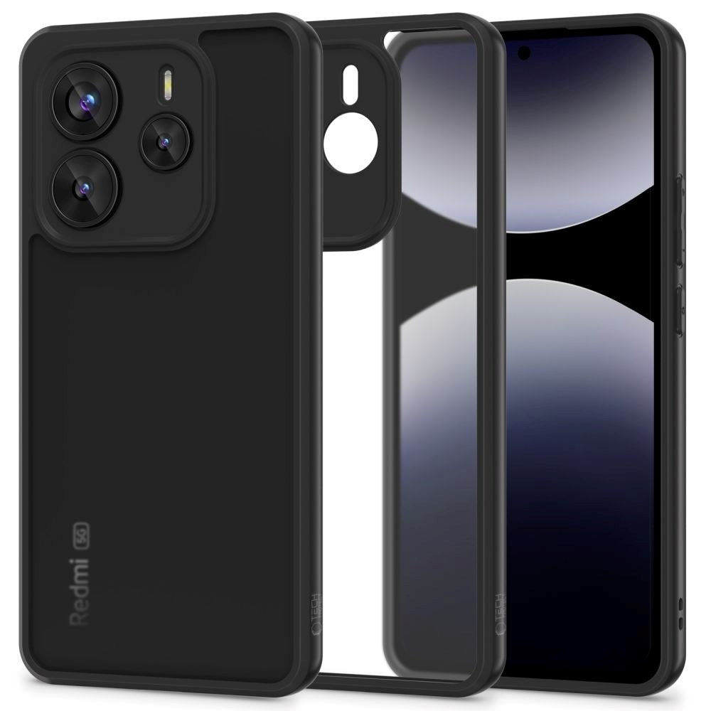 Xiaomi Redmi Note 14 (5G) Tech-Protect MagMat Plastik Cover - Gennemsigtig / Sort