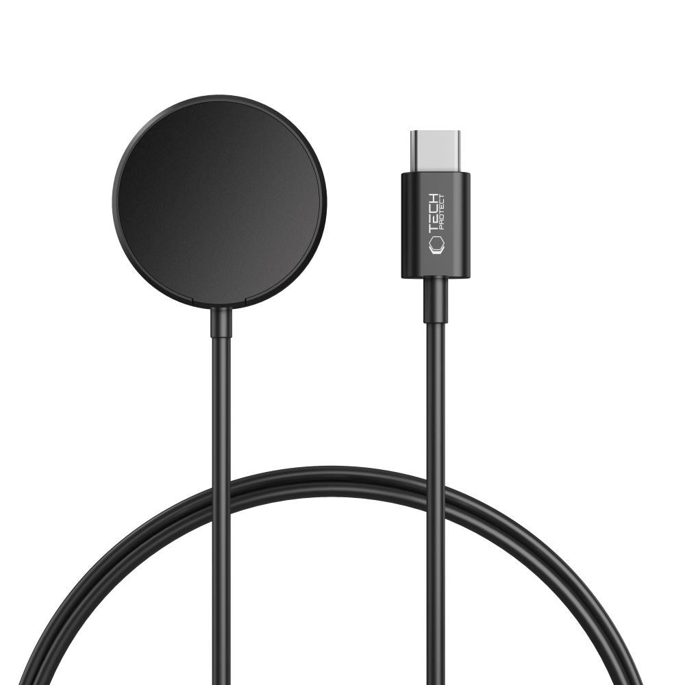 Tech-Protect MC03 Samsung Galaxy Watch USB-C Trådløs Oplader 2.5W - 1m - Sort