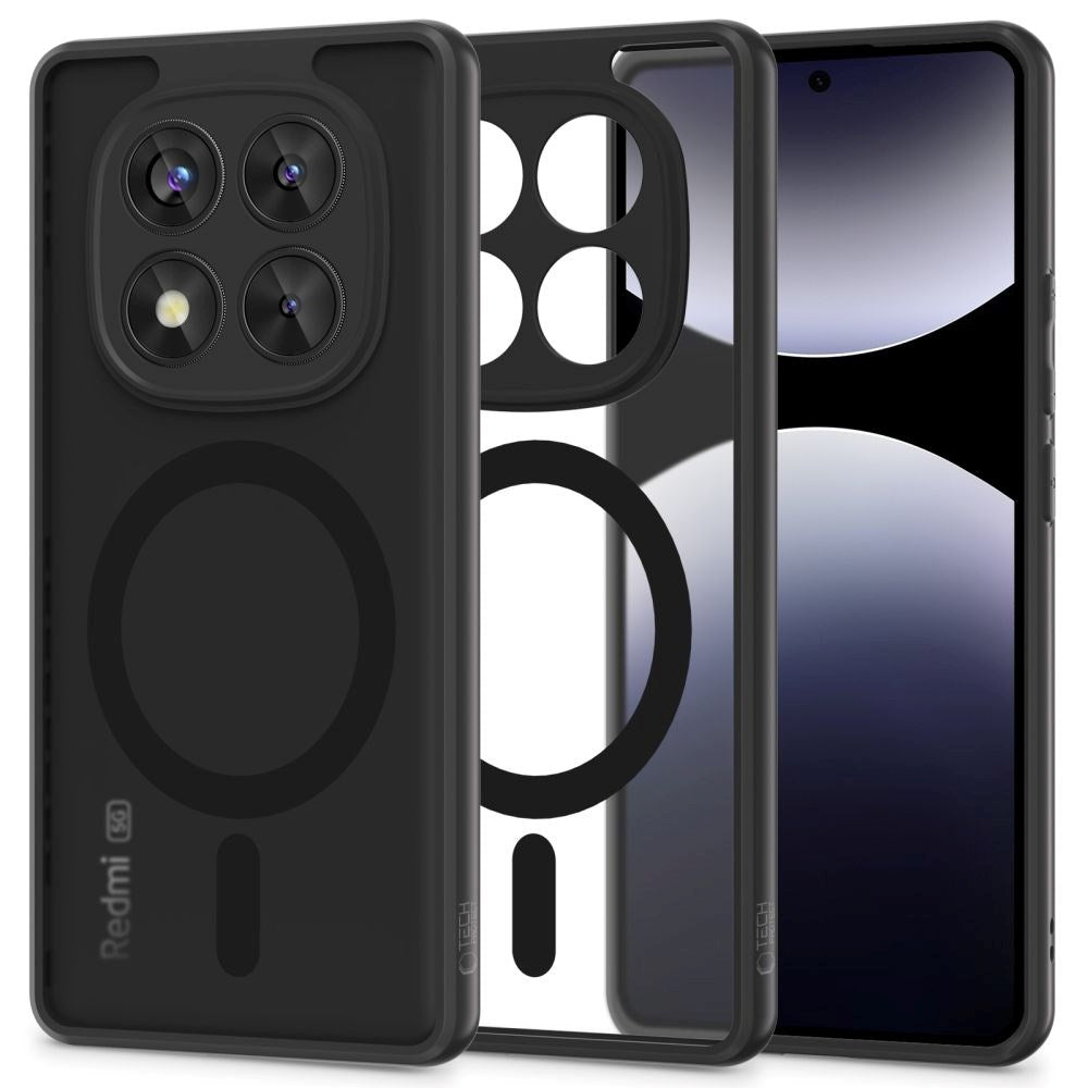 Xiaomi Redmi Note 14 Pro (5G) Tech-Protect MagMat Plastik Cover - MagSafe Kompatibel - Gennemsigtig / Sort
