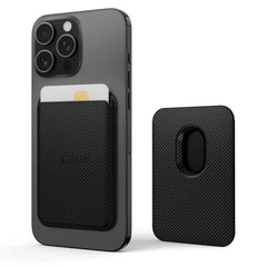 Tech-Protect MagWallet Kunstlæder Kortholder - MagSafe Kompatibel - Sort Carbon