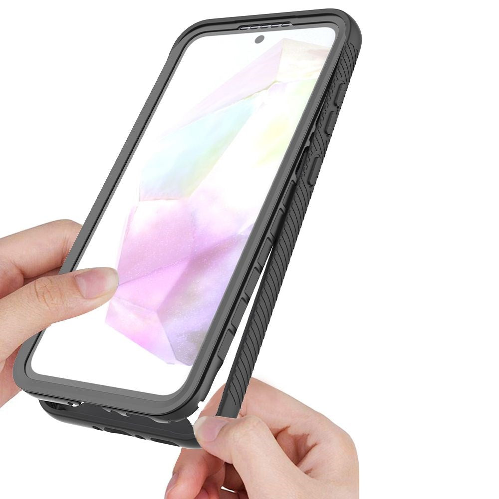 Samsung Galaxy A27 / A37 / A36 / A56 Tech-Protect Defense Cover m. Skærmbeskyttelse - Gennemsigtig / Sort
