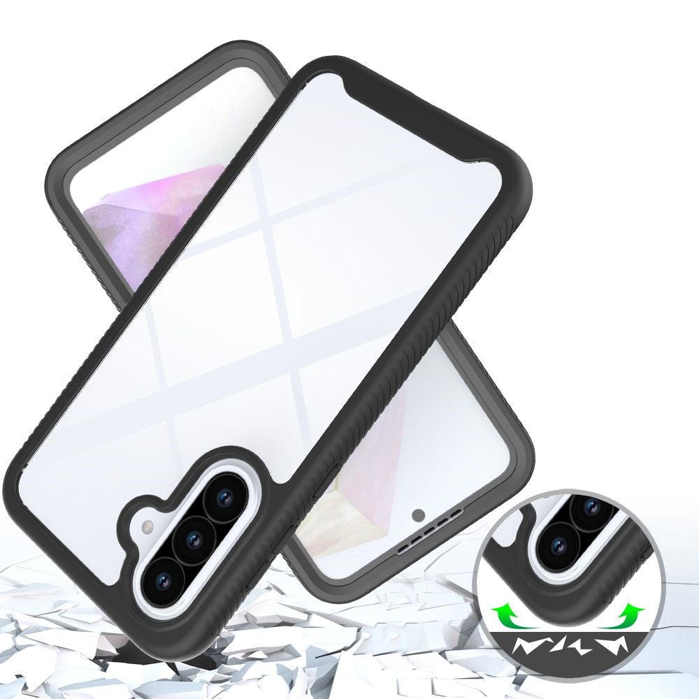 Samsung Galaxy A27 / A37 / A36 / A56 Tech-Protect Defense Cover m. Skærmbeskyttelse - Gennemsigtig / Sort