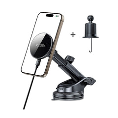 Tech-Protect 15W Magnetisk Trådløs Oplader til Bil - Dashboard & Ventilation - MagSafe Kompatibel - Sort