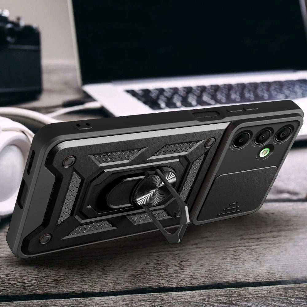 Samsung Galaxy A26 (5G) Tech-Protect Camshield m. Magnetisk Fingerring & Ståfunktion - Sort