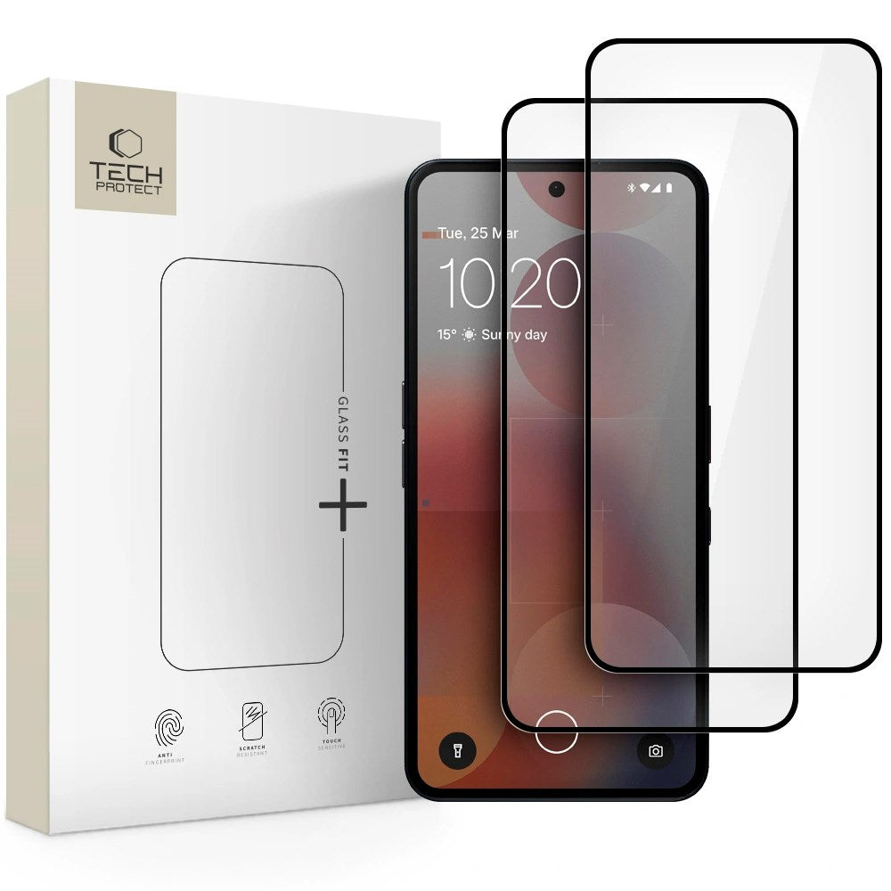 Nothing Phone (3a) / (3a) Pro Tech-Protect Glass Fit+ Skærmbeskyttelse - 2 stk - Gennemsigtig