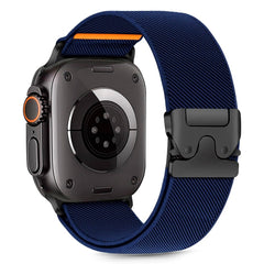 Apple Watch (42 / 44 / SE / 45 / 46 / 49mm) Tech-Protect Nylon Rem m. Metallås - Blå