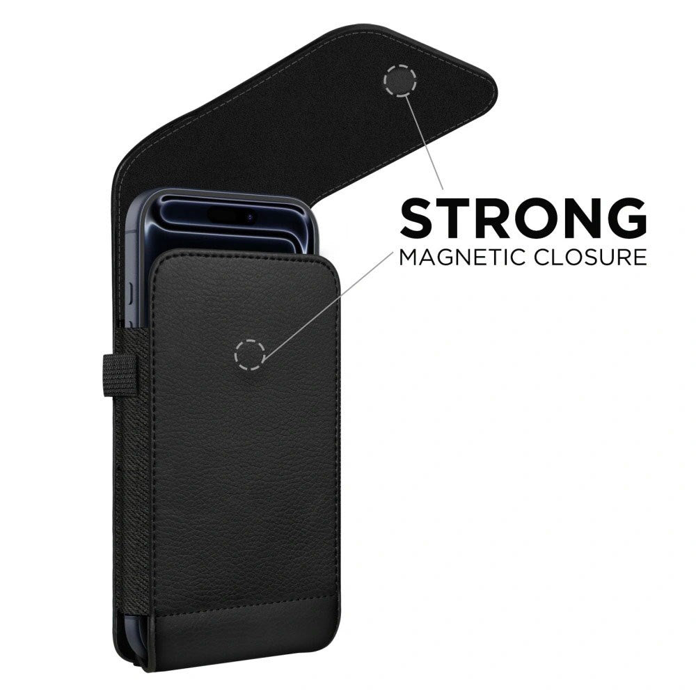 Tech-Protect Universal Kunstlæder Mobil Etui - Mål (16.5 x 9.1 x 2.4 cm) - Sort