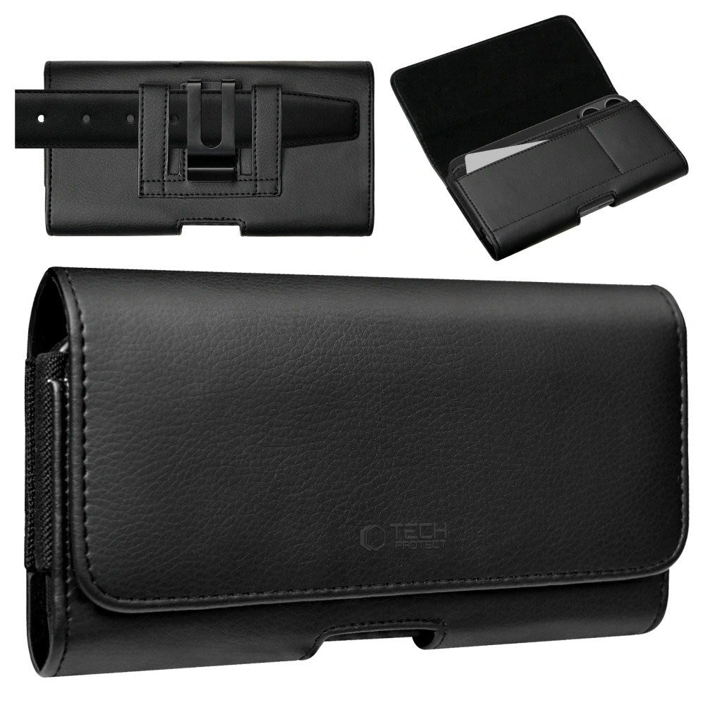 Tech-Protect Universal Kunstlæder Mobil Etui - Mål (17.5 x 9 x 2.8 cm) - Sort