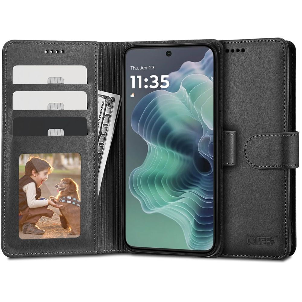 Tech-Protect Flipcover m. Pung Motorola Moto G35 5G - Sort