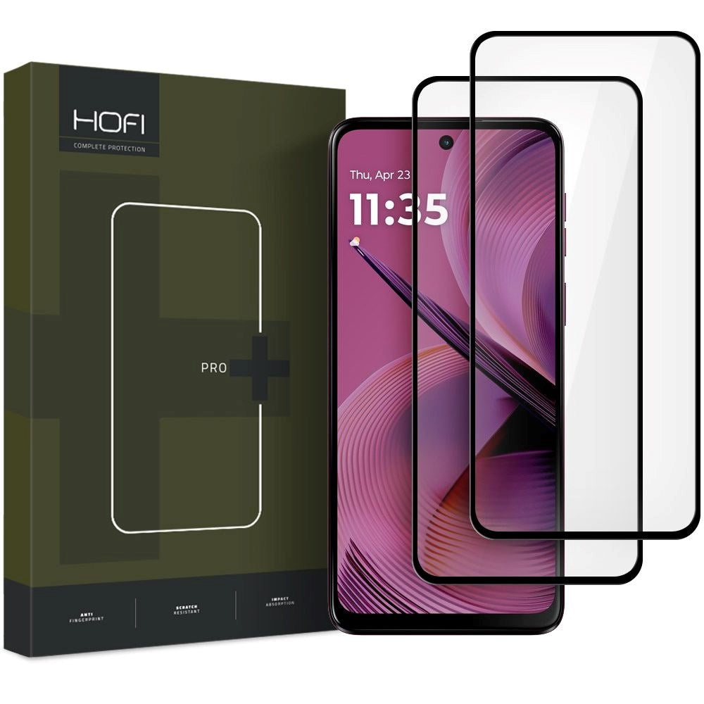 Motorola Moto G55 (5G) Hofi Glass Pro+ Skærmbeskyttelsesglas - Case Friendly - 2 Stk. - Sort Kant