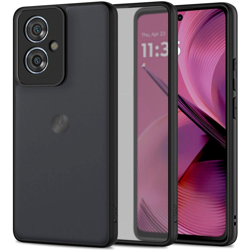 Motorola Moto G55 Tech-Protect MagMat Plastik Cover - Gennemsigtig / Sort