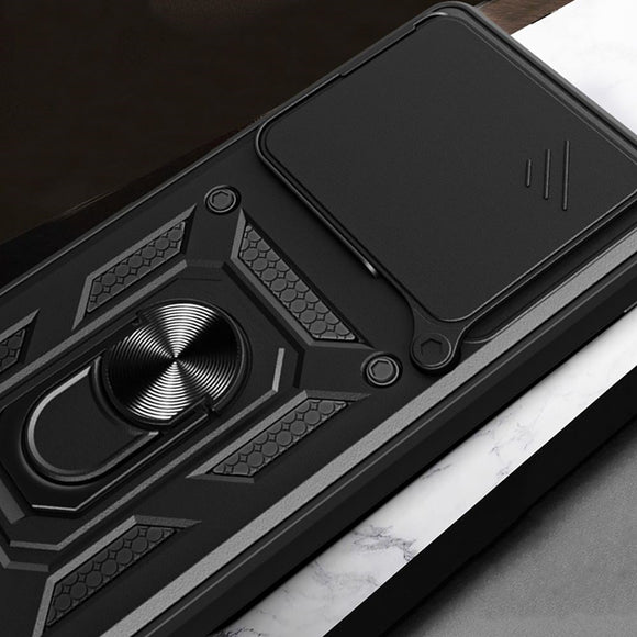 Xiaomi 14T Tech-Protect Camshield m. Magnetisk Fingerring & Ståfunktion - Sort