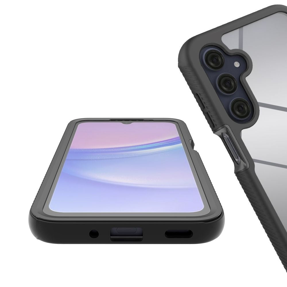 Samsung Galaxy A16 (4G/5G) Tech-Protect DEFENSE360 Cover m. Skærmbeskyttelse - Gennemsigtig / Sort