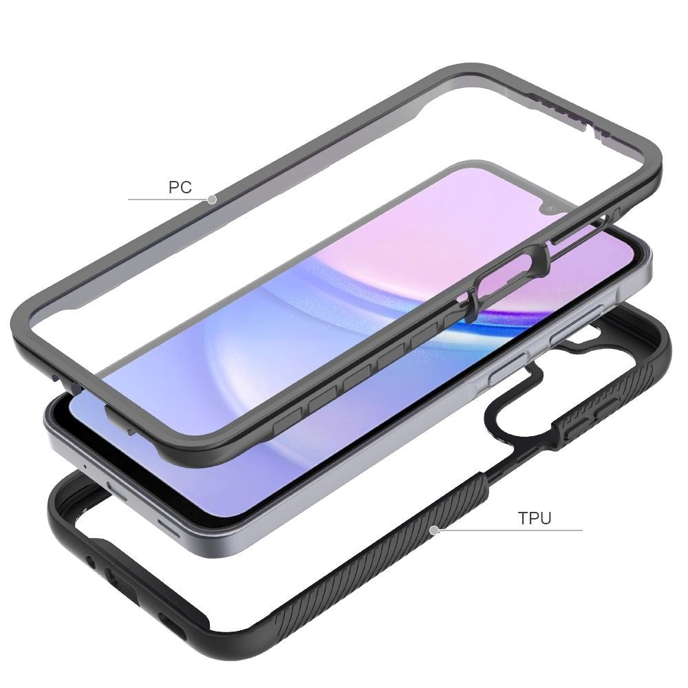 Samsung Galaxy A16 (4G/5G) Tech-Protect DEFENSE360 Cover m. Skærmbeskyttelse - Gennemsigtig / Sort
