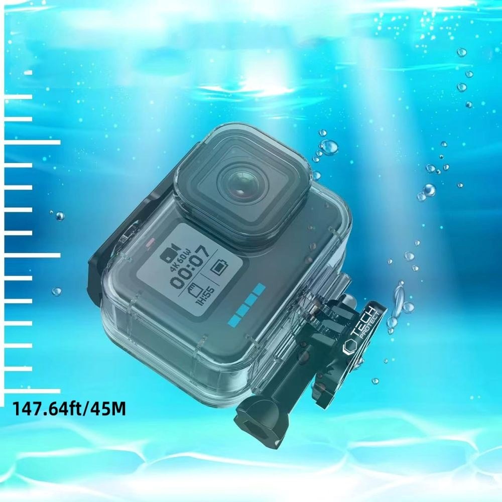 Tech-Protect GA200 Vandtæt Case GoPro Hero 9 / 10 / 11 / 12 / 13 - Gennemsigtig