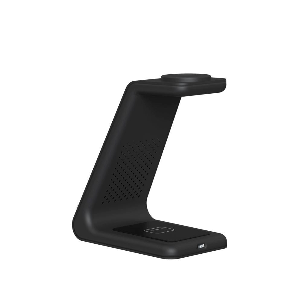 Tech-Protect QI15W-A36 Trådløs Oplader m. USB-C - 3-i-1 Funktion - Sort