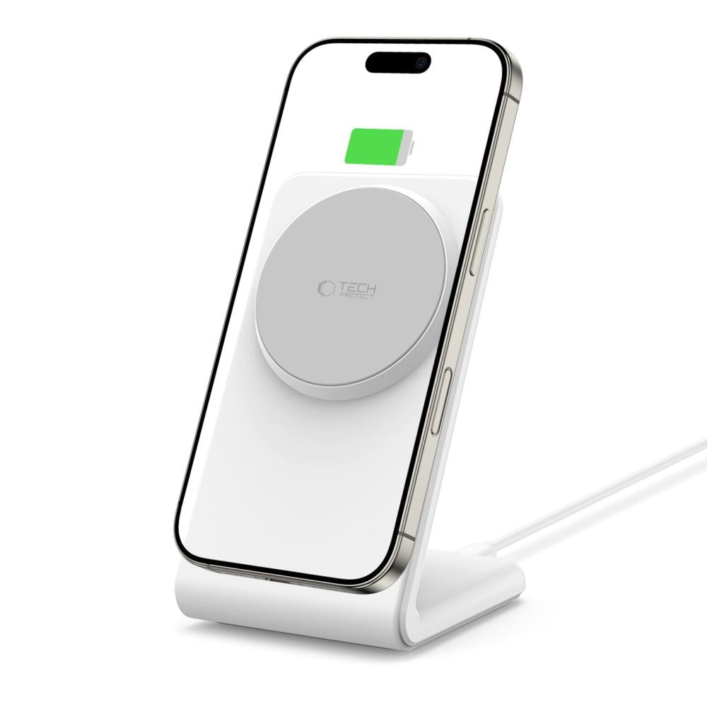 Tech-Protect QI15W-A38 15W Magsafe Trådløs Oplader - Hvid