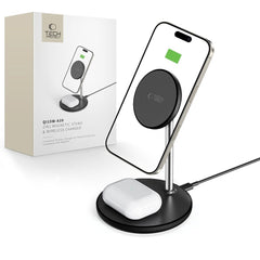Tech-Protect 2i1 Magnetisk MagSafe Trådløs Oplader Qi15W-A39 - Sort