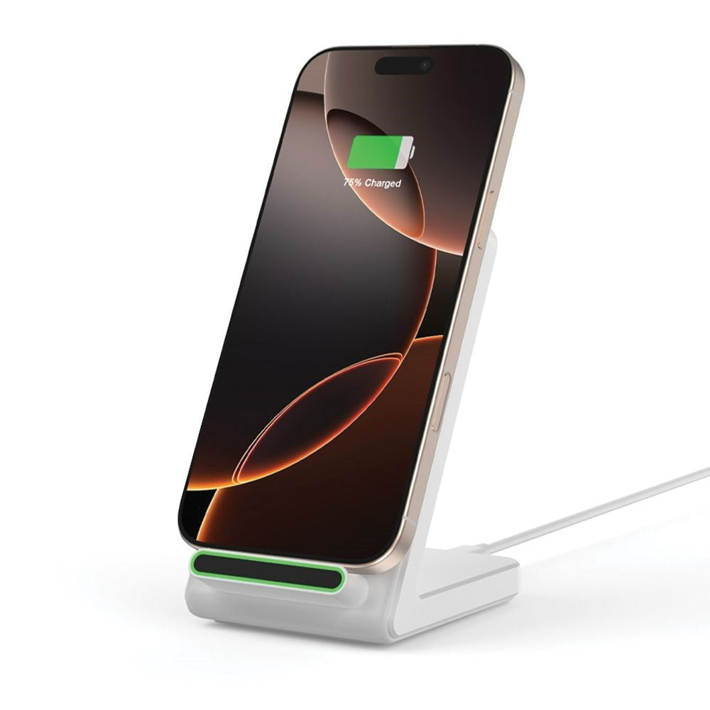 Tech-Protect Qi-15W-A40 Trådløs Oplader m. Holder - Hvid