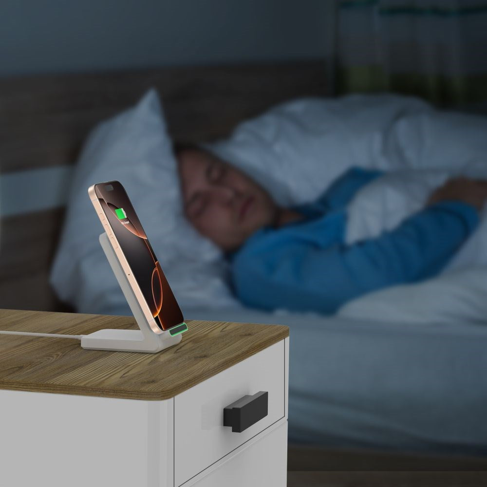 Tech-Protect Qi-15W-A40 Trådløs Oplader m. Holder - Hvid