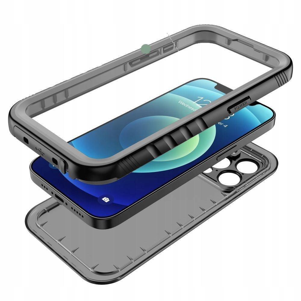 Tech-Protect iPhone 16 Pro Vandtæt Cover - MagSafe Kompatibel - Gennemsigtig / Sort