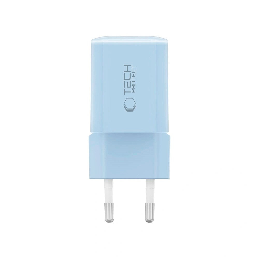 Tech-Protect 33W Vægoplader m. 1x USB-A & 1x USB-C - Blå